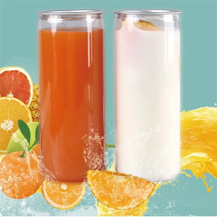 Drinking Juice Plastic Pop Cans