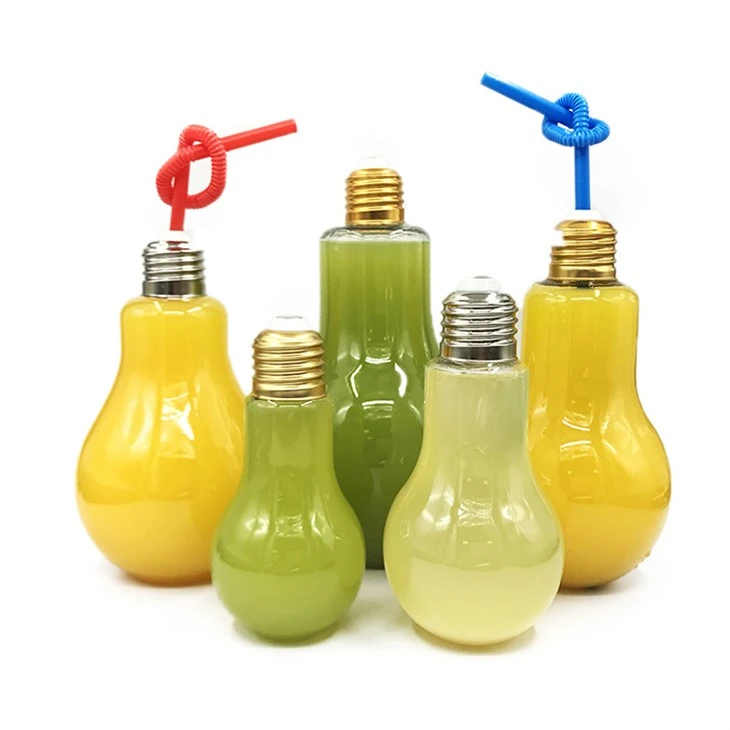 Garrafa de lâmpada LED para bebidas 400ml Copo em forma de lâmpada para bebidas prensadas a frio