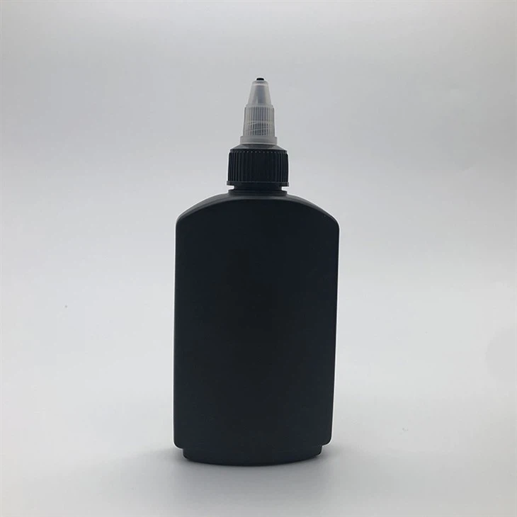 Garrafa quadrada plana preta NH HDPE