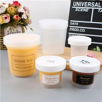 Copo PP de plástico de geleia de iogurte com tampa