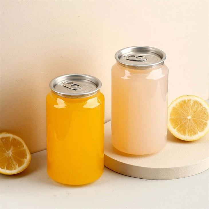 Plastic Empty Clear Cans With Alumium Lid