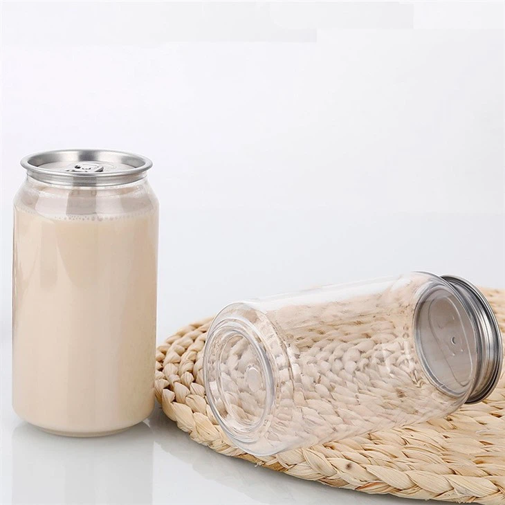 Plastic Empty Clear Cans With Alumium Lid