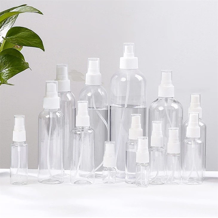 Frasco de spray de névoa cosmética redonda de plástico