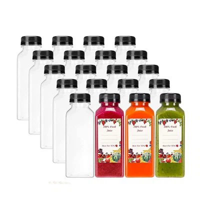 Garrafa quadrada de suco PET 250ml 350ml 500ml garrafa quadrada de bebida para suco de leite chá